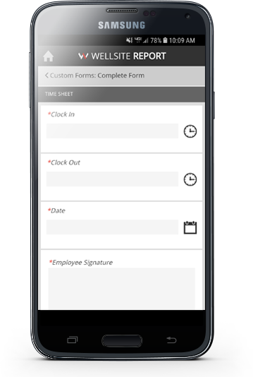 Image of a custom form as a timesheet