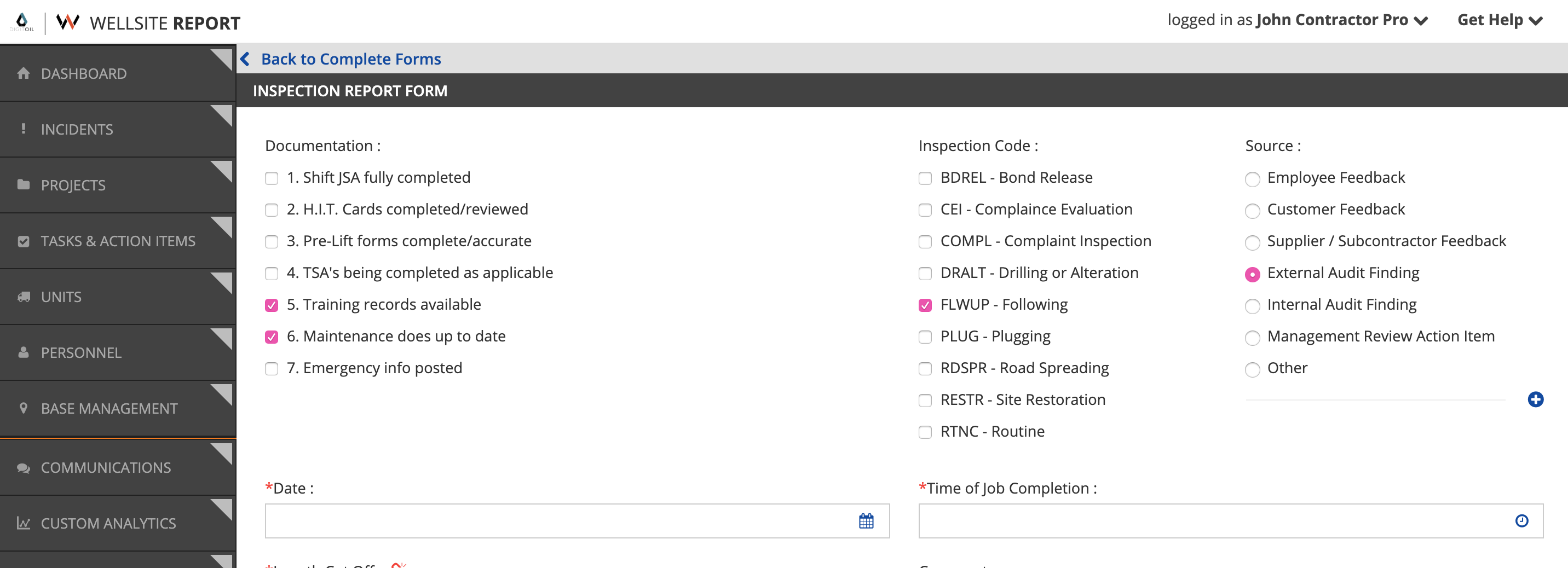 Checkbox and Radio Fields display sample