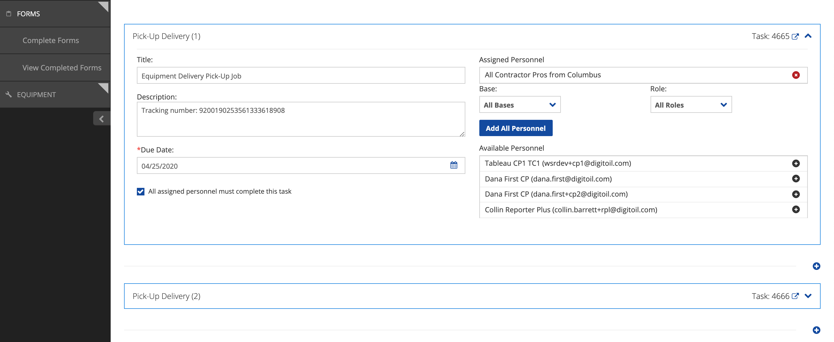 Automated Task view from Form