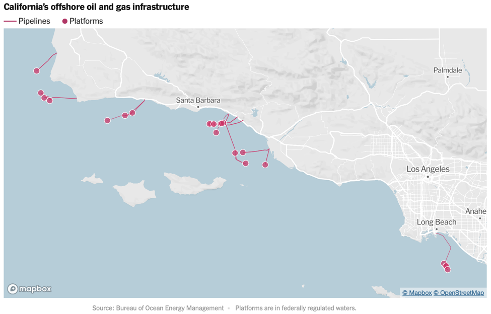 Californias offshore oil infrastructure